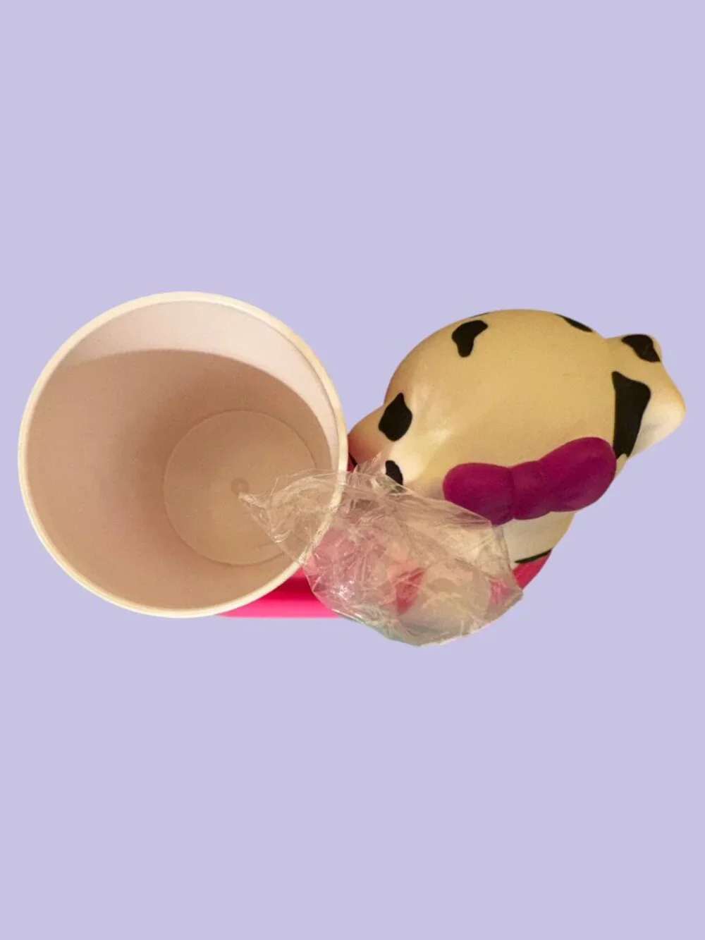 Sanrio Spottie Dottie Toothbrush Holder Cup Dalmatian Dog Pink 2001 Vintage EUC